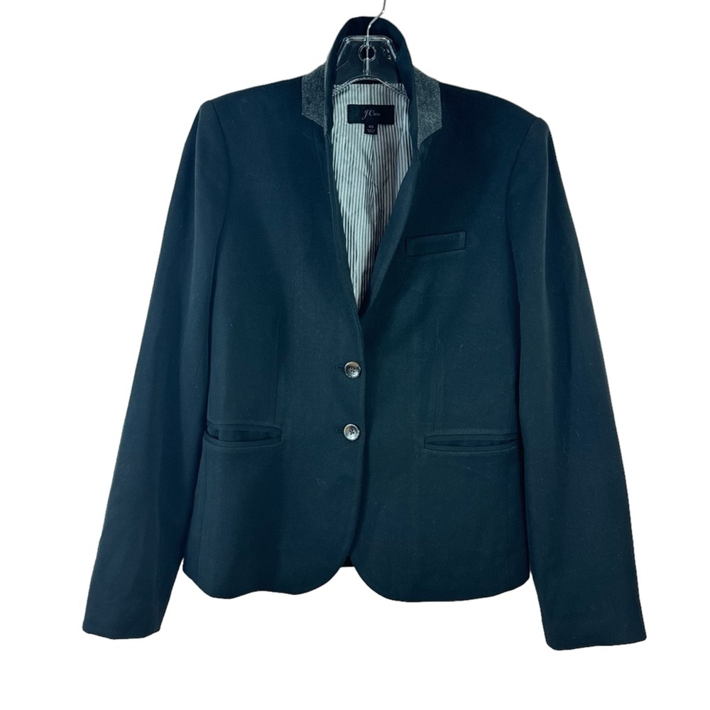 J. CREW womens size XS black Schoolboy stretch double button blazer
